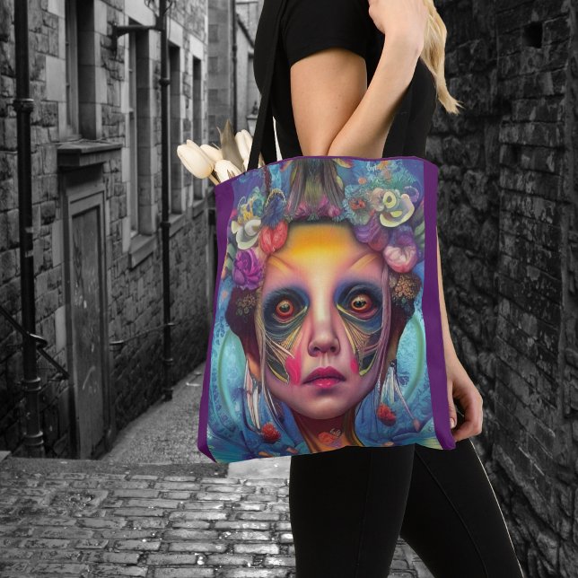 Bolsa Tote Raparigas Whimsical Enfrentam Bruxas Fadas Ninfas (Criador carregado)