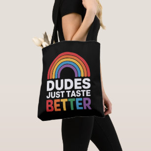 Bolsa Tote Rapazes São Muito Mais Saborosos Piada Gay Arco-Ír