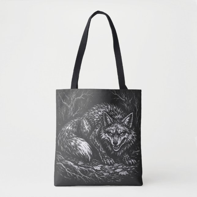 Bolsa Tote Raposa Astuta da Floresta — por BurnsInHell (Frente)