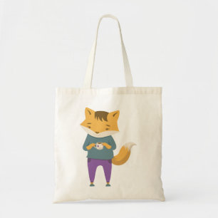 Bolsa Tote Raposa-branca com xícara de chá