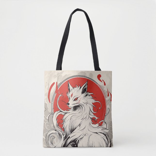 Bolsa Tote Raposa branca japonesa (Frente)