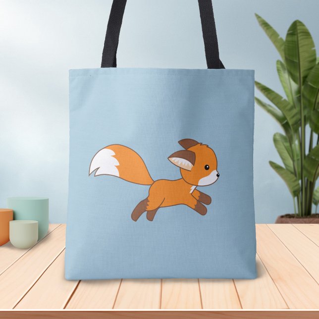 Bolsa Tote Raposa Cortada em Azul (Criador carregado)