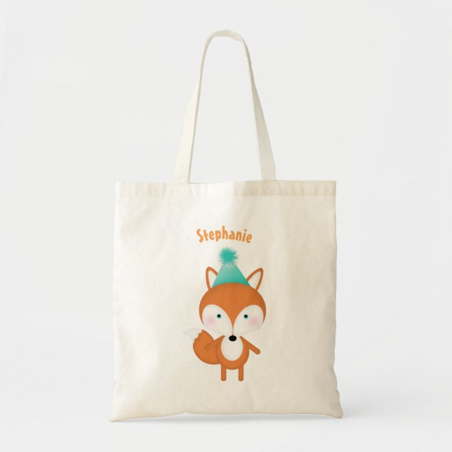 Bolsa Tote Raposa da Floresta com Balões (Frente)