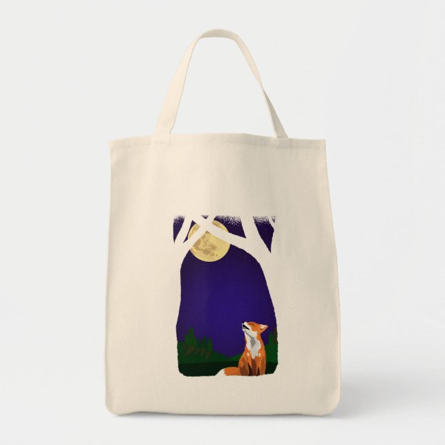 Bolsa Tote Raposa de lua de cheio (Frente)