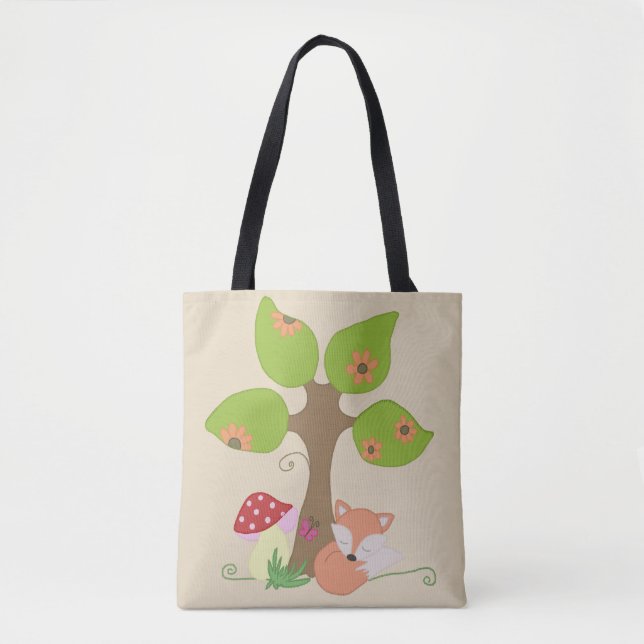 Bolsa Tote Raposa debaixo de árvore (Frente)