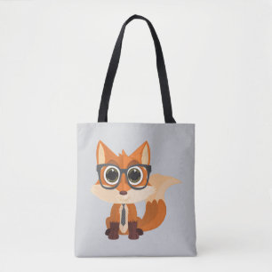 Bolsa Tote Raposa Fofo Nerdy Kawaii Cartoon para Levar Todos