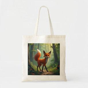 Bolsa Tote Raposa mística que percorre a floresta
