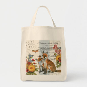 Bolsa Tote Raposa moderna da floresta do vintage