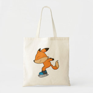 Bolsa Tote Raposa no patinagem de gelo com skates de gelo
