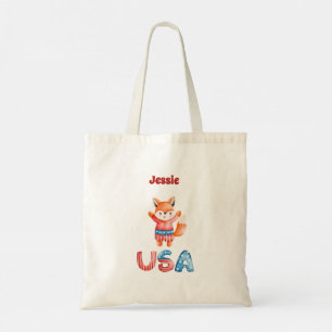 Bolsa Tote Raposa Patriótica Cuta Personalizada