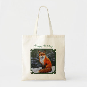 Bolsa Tote Raposa Vermelha Cura na Neve de inverno