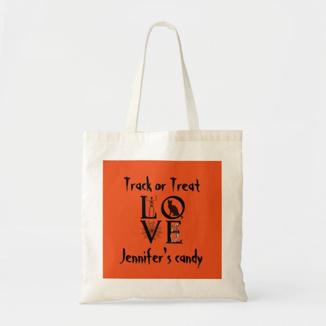 Bolsa Tote Rastrear ou Tratar o Halloween Personalizado pela  (Frente)