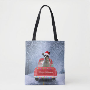 Bolsa Tote Rat Terrier Dog em neve sentado no Caminhão de Nat