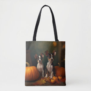 Bolsa Tote Rat Terrier Puppy Autumn Delight Pumpkin