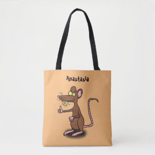 Bolsa Tote Rato castanho-bonito deita um desenho animado