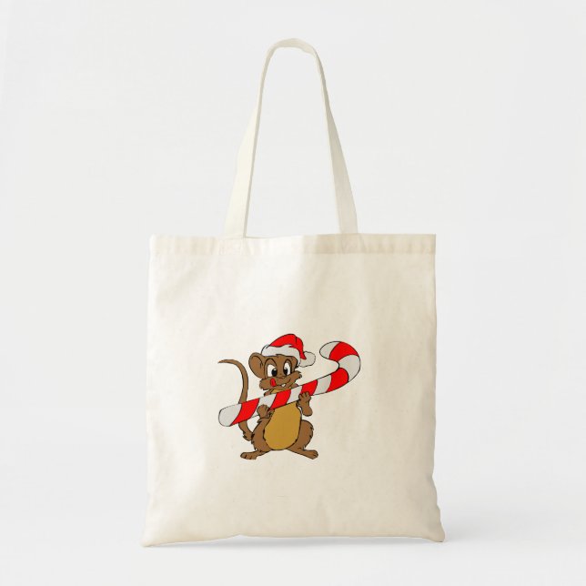 Bolsa Tote Rato com canas de Natal (Frente)