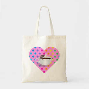 Bolsa Tote rato de café do coração