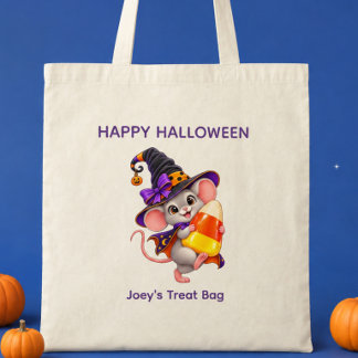 Bolsa Tote Rato de Halloween Personalizado Carregando Milho D