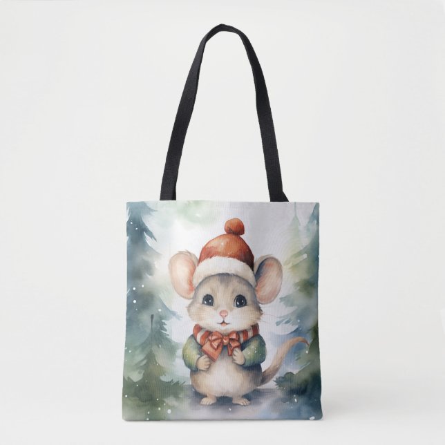 Bolsa Tote Rato de Natal (Frente)