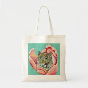 Bolsa Tote Rato em uma Pintura de Tulipa