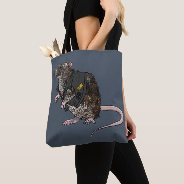 Bolsa Tote Rato Punk da Esgotagem (Close Up)