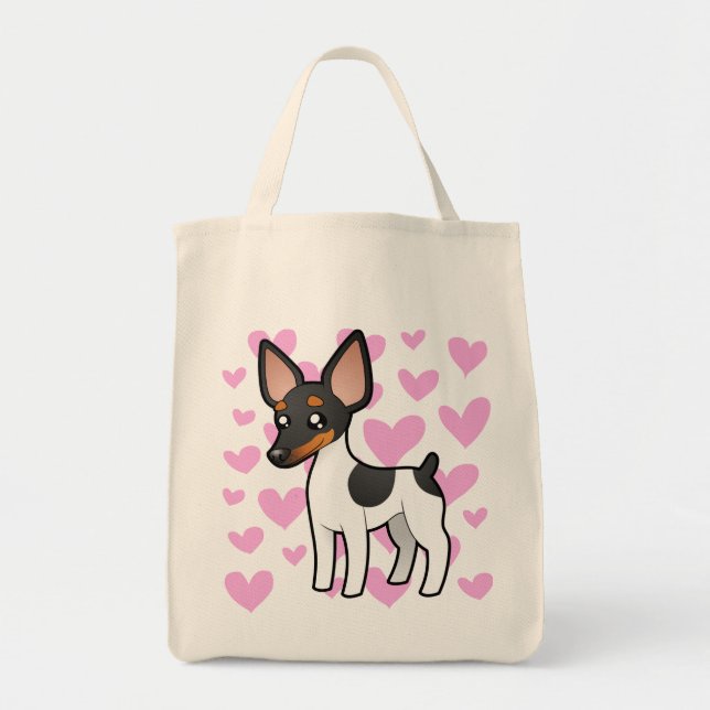 Bolsa Tote Rato Terrier/amor Fox Terrier do brinquedo (Frente)