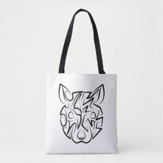 Bolsa Tote Rato Tribal Negro e Branco