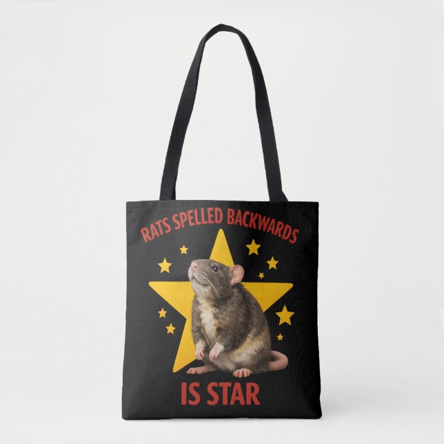 Bolsa Tote RATS DE TRÁS PARA FRENTE é STAR ! Design de Rato E (Frente)