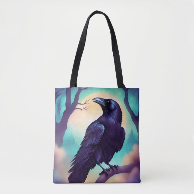 Bolsa Tote Raven in the moonlight Halloween  (Frente)