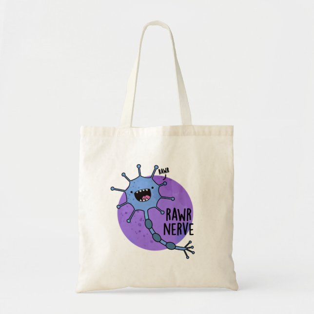 Bolsa Tote Rawr Nerve Funny Neuron Nerve Pun (Frente)