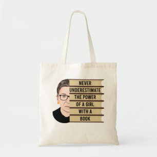Bolsa Tote RBG Quote, Never Underestimate the Power of a Girl