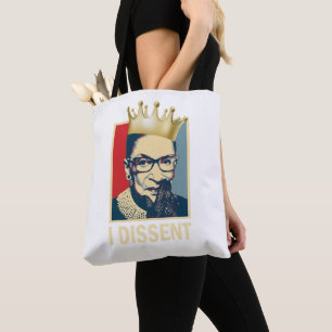 Bolsa Tote RBG, Ruth Bader Ginsburg, Eu Discordo