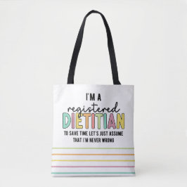 Bolsa Tote RD Dietitiana Registrada Nunca Dons Engraçados Err