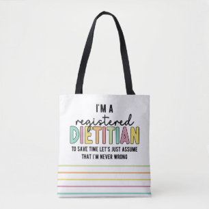 Bolsa Tote RD Dietitiana Registrada Nunca Dons Engraçados Err