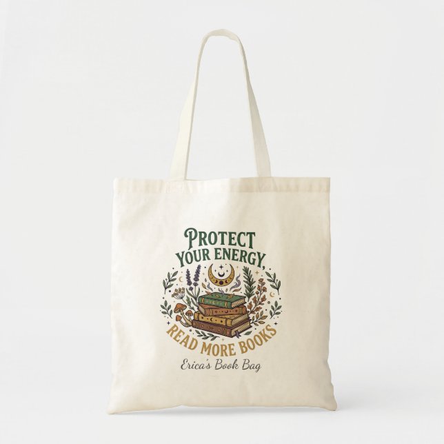 Bolsa Tote Read More Books Protect Your Energy Celestial (Frente)