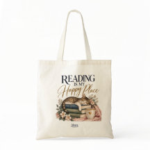 Reading Is My Happy Place Tote Bag | Velvet Signat