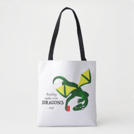 Bolsa Tote Reading makes Dragons real
