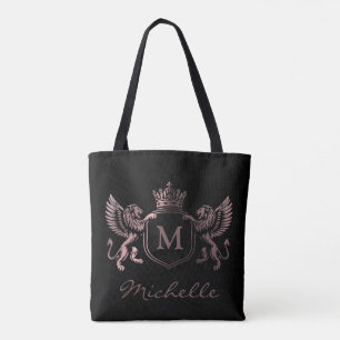Bolsa Tote Real Crown Emblem Leons Monograma Rosa