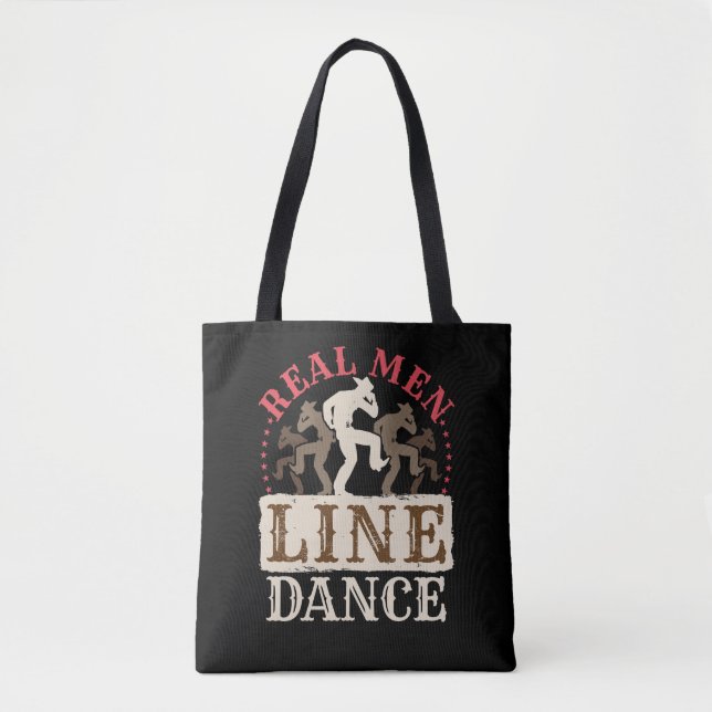 Bolsa Tote Real Men Line Dance Country Dança (Frente)