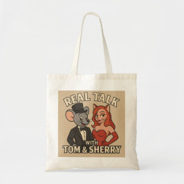 Bolsa Tote Real Talk with Tom and Sherry Cartoon Tote
