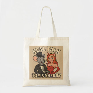 Bolsa Tote Real Talk with Tom and Sherry Cartoon Tote