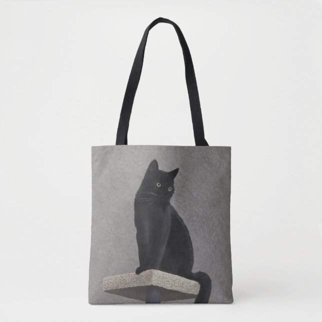 Bolsa Tote Realeza de Gata Preta (Frente)