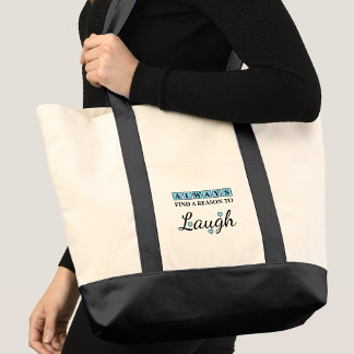Bolsa Tote Reason to laugh blue love hearts