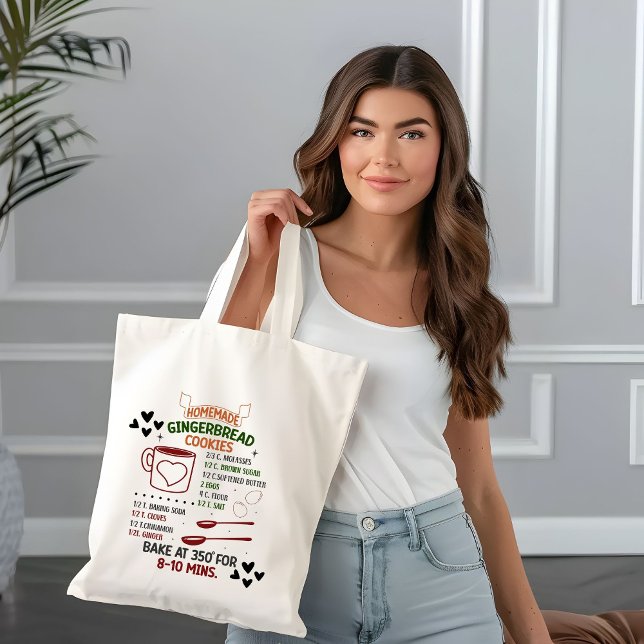 Bolsa Tote Receita de Biscoito de Gengibre Caseiro Presente d (Criador carregado)