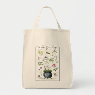 Bolsa Tote Receita de caldeirão de Halloween Moderno 1