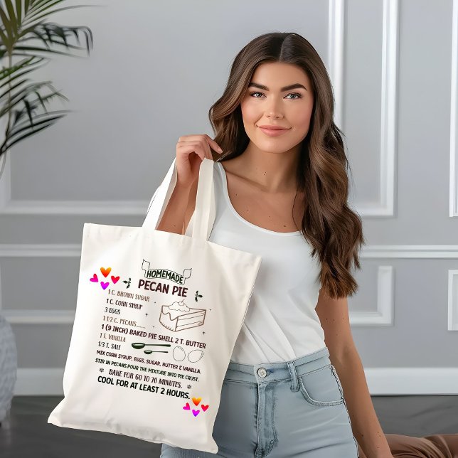 Bolsa Tote Receita de Torta de Nozes Doce Caseira Presente de (Criador carregado)