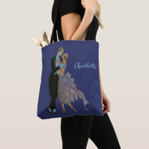 Bolsa Tote Recém-Casados Art Déco Antigo, Dança de Casamento 