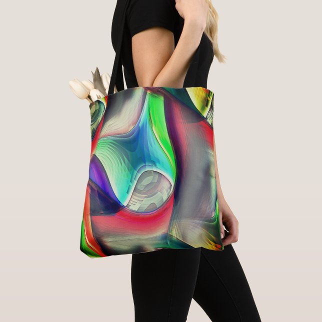 Bolsa Tote Reciclagem metálico-psicodélico virtual (Close Up)