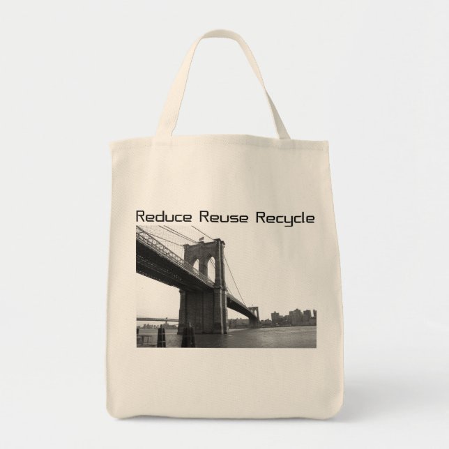 Bolsa Tote Reciclar da ponte de Brooklyn (Frente)