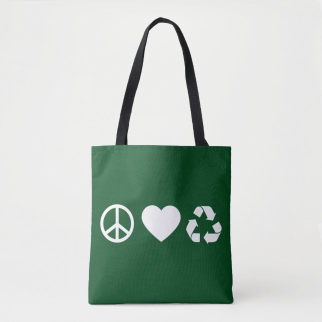 Bolsa Tote Reciclar Peace Love (Frente)